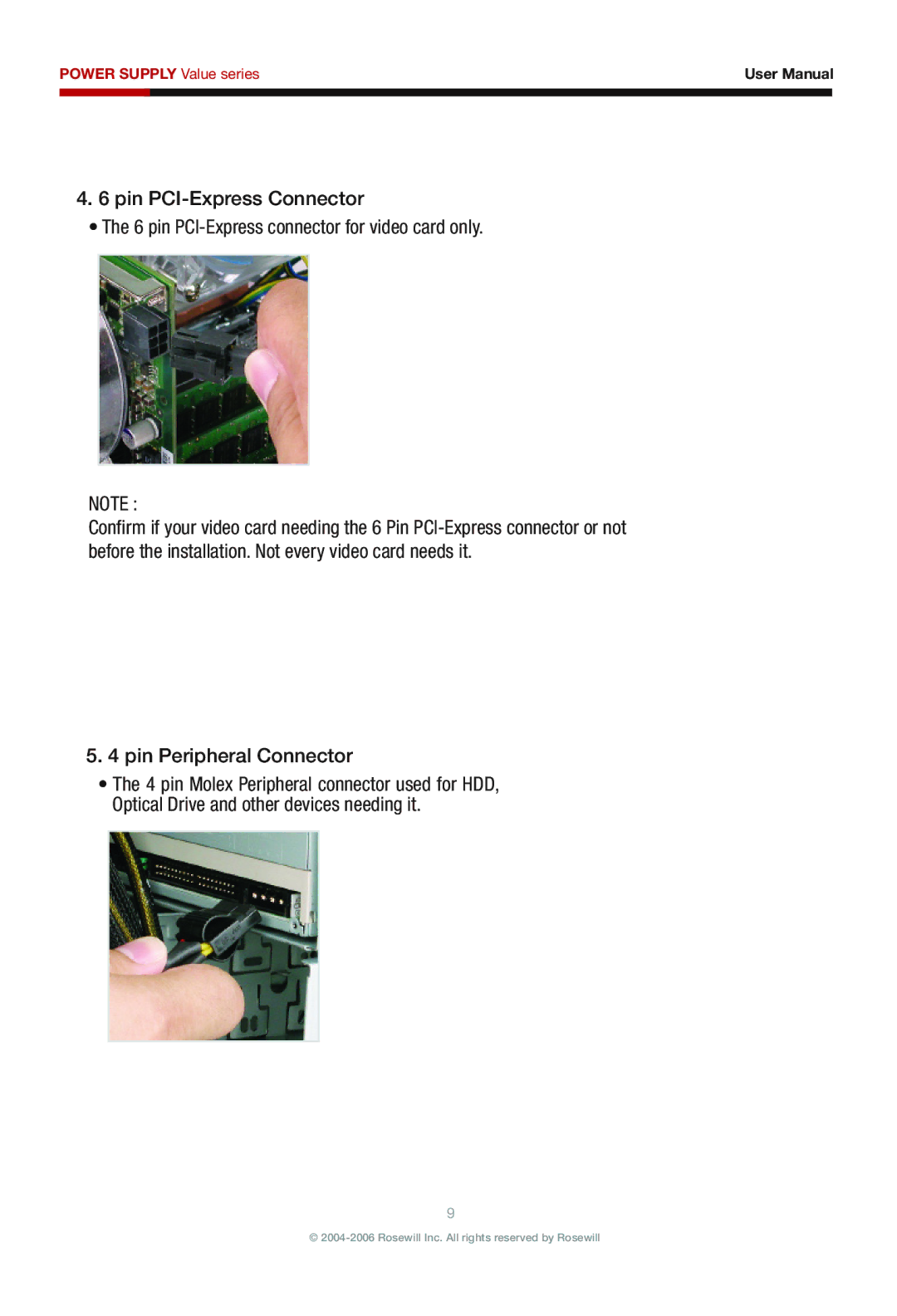 Rosewill RV380-2-FRB-S manual Pin Peripheral Connector 