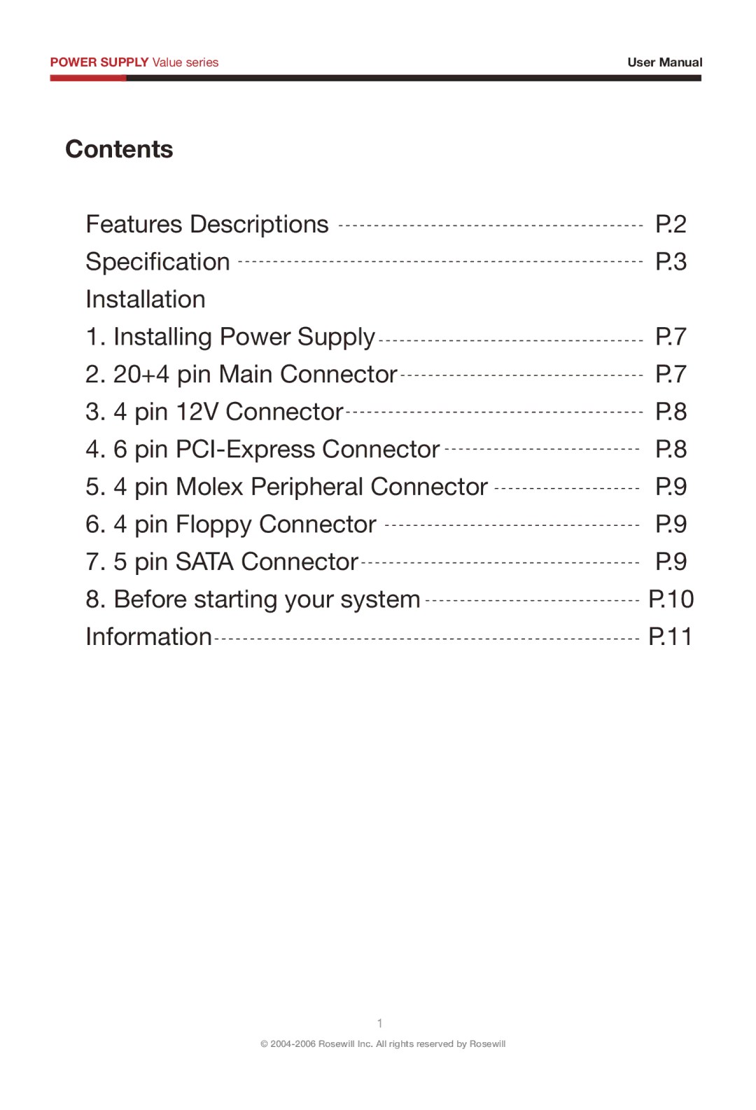 Rosewill RV380-2-FRB-S manual Contents 