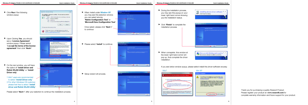 Rosewill RWND-N1501UB / RWND-N1502UBE Click Run if the following window popup, Ralink Wlan Utility or Install Driver only 