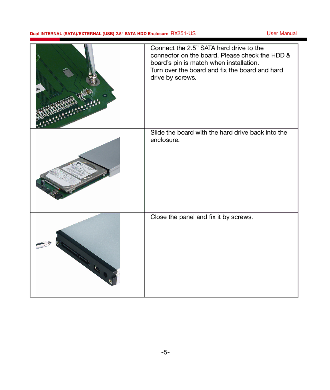 Rosewill RX251-US user manual 