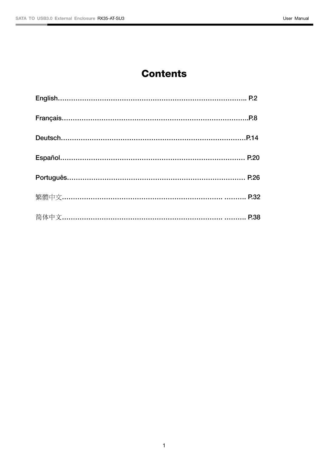 Rosewill RX35-AT-SU3 user manual Contents 