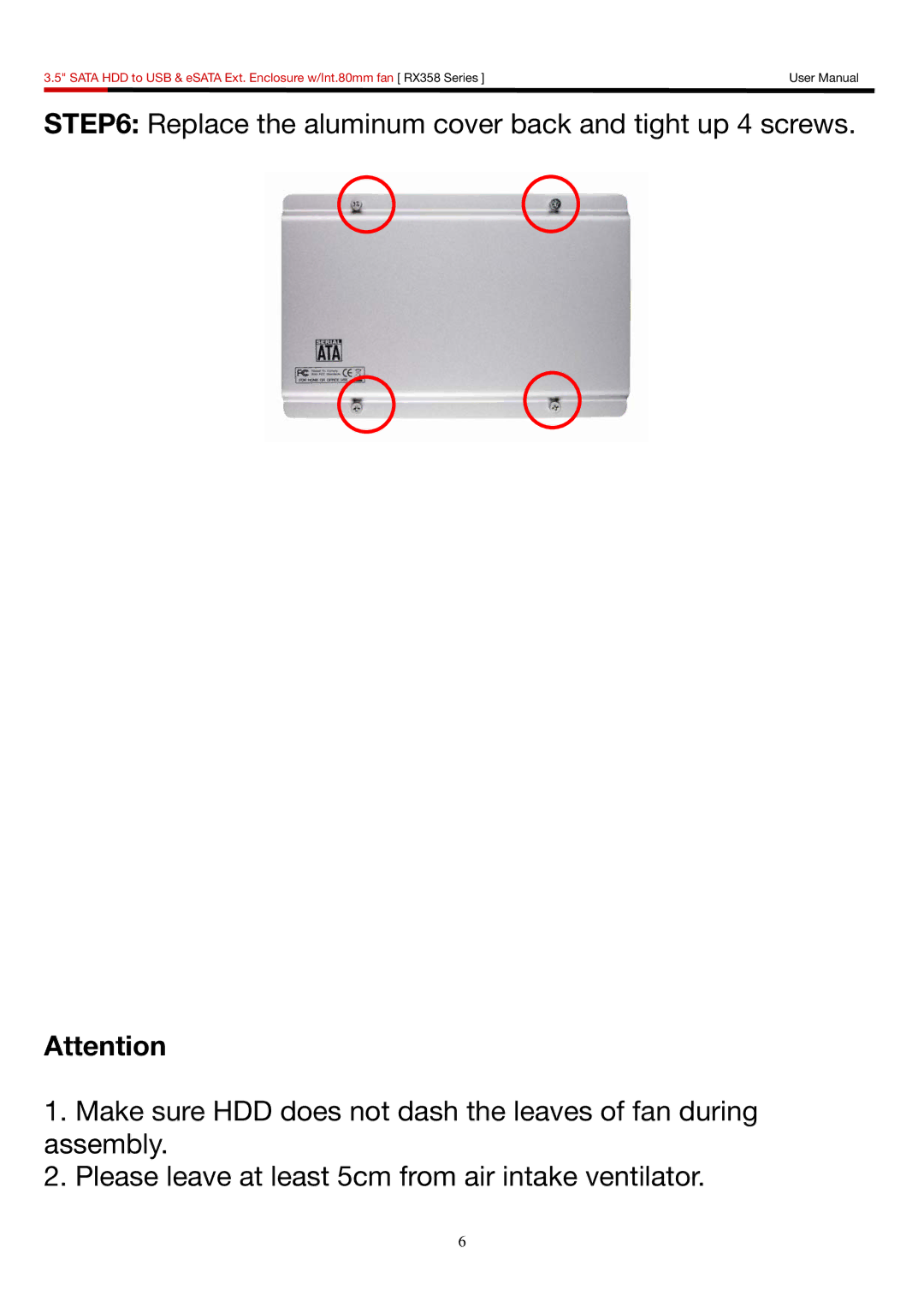 Rosewill RX358 user manual 