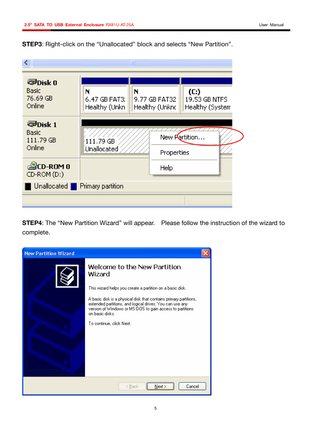 Rosewill user manual Sata to USB External Enclosure RX81U-AT-25A 