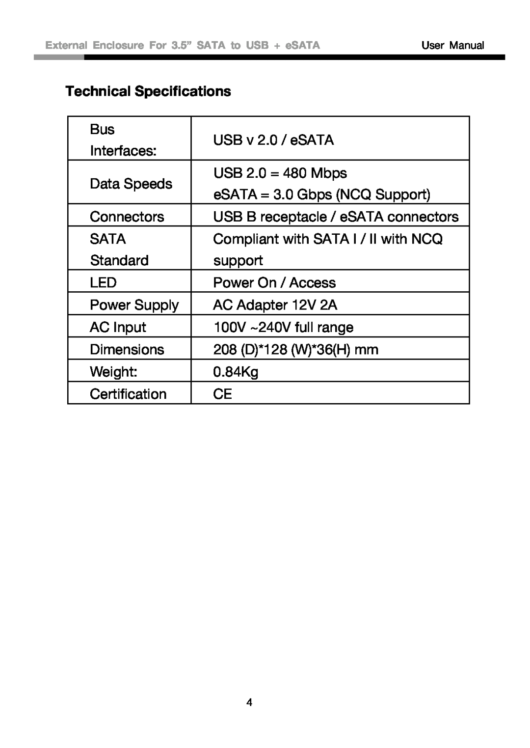 Rosewill RX81US-HT35B-BLK user manual Technical Specifications 