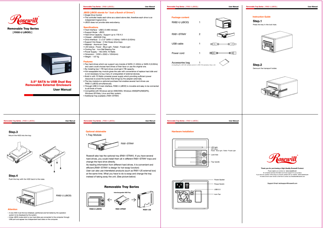 Rosewill RX82-U(JBOD) manual 