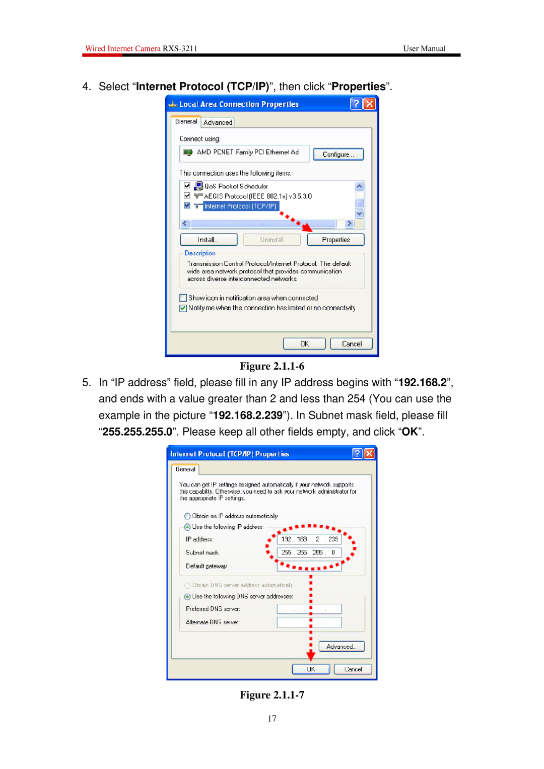 Rosewill RXS-3211 user manual Select Internet Protocol TCP/IP, then click Properties 