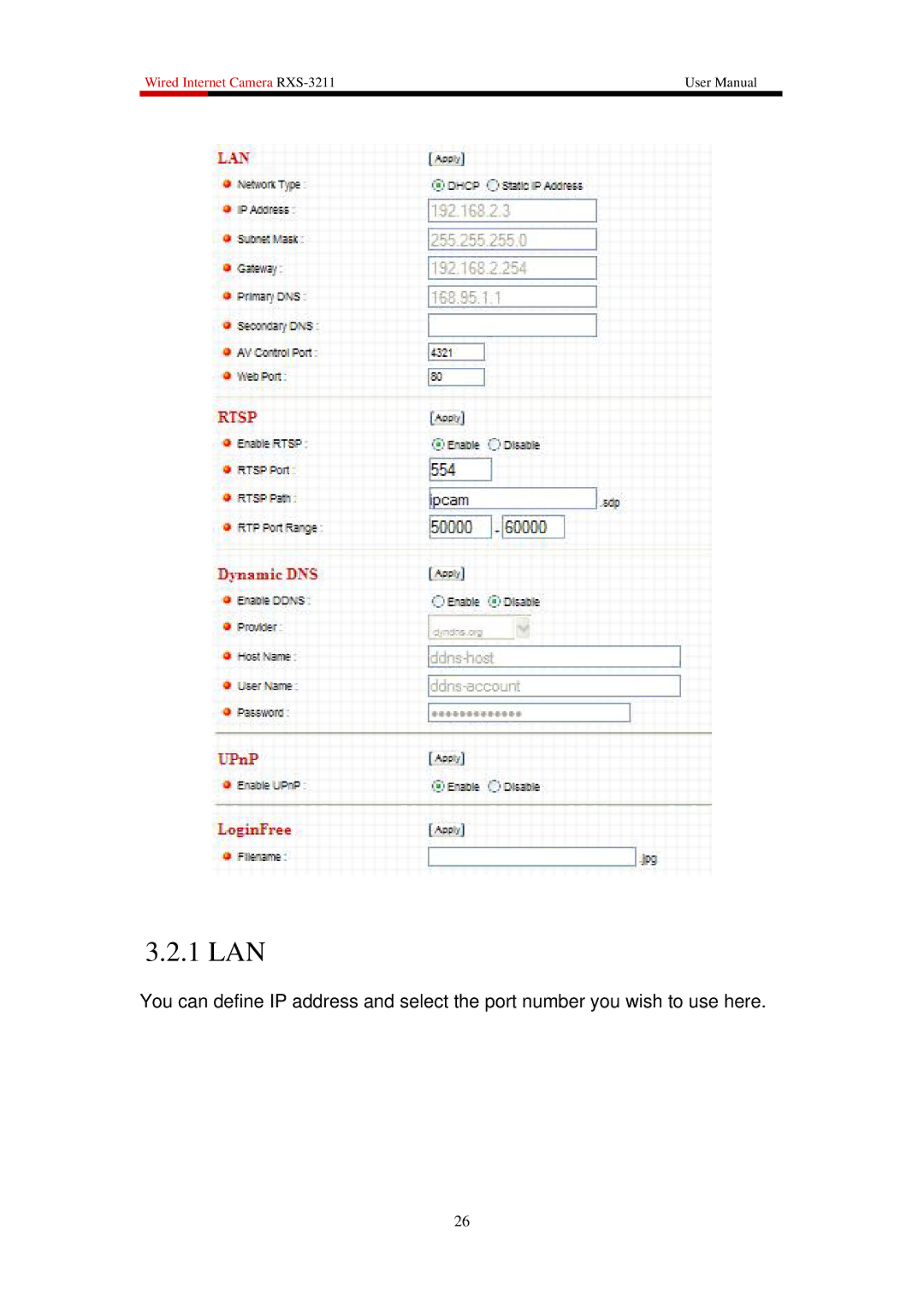 Rosewill RXS-3211 user manual 1 LAN 