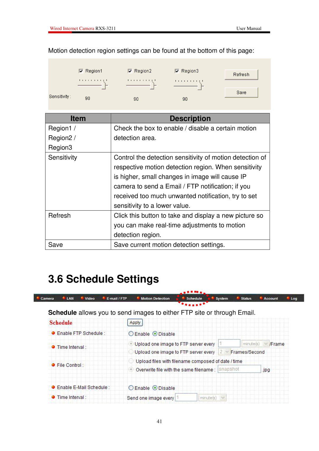 Rosewill RXS-3211 user manual Schedule Settings 