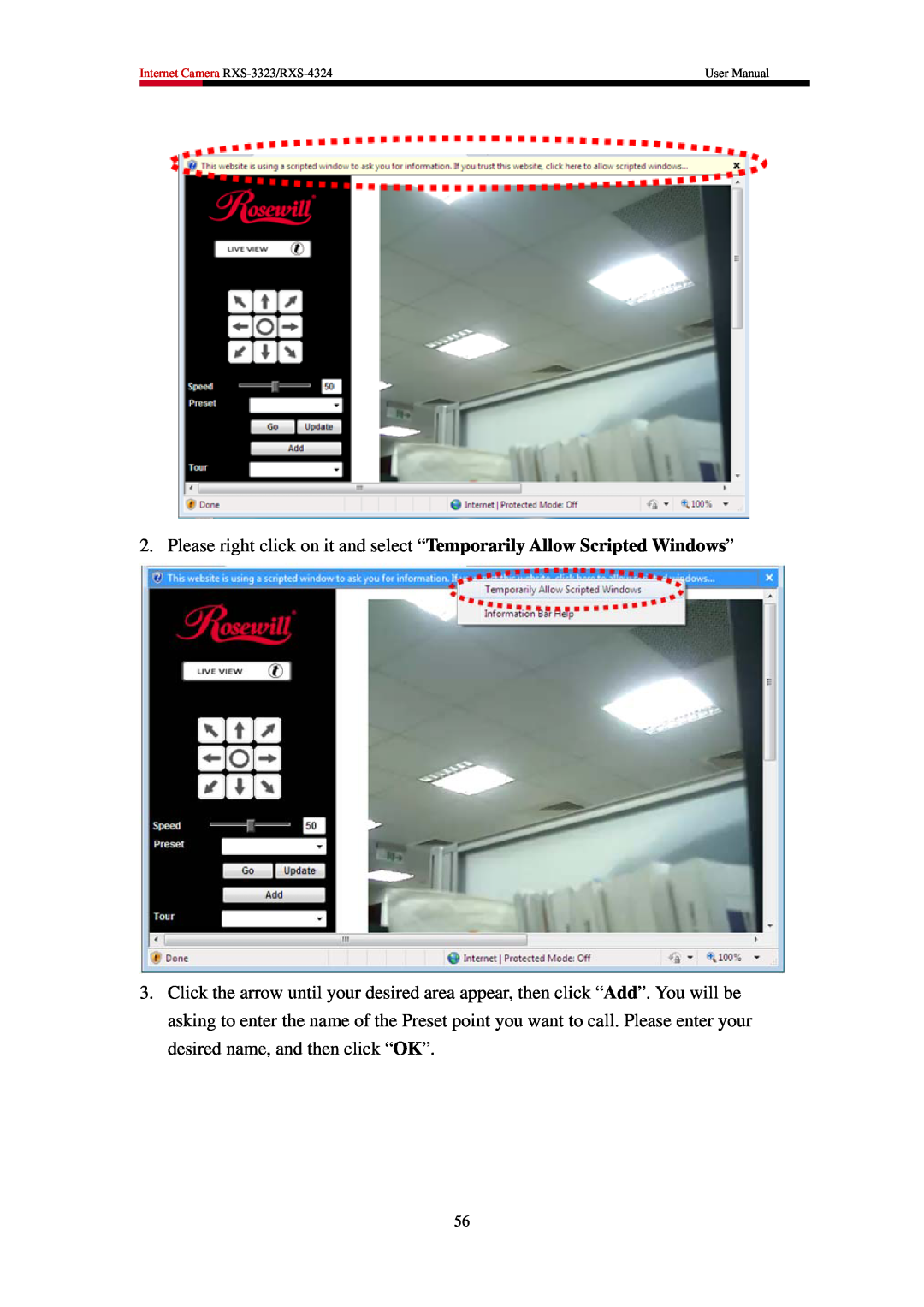 Rosewill RXS-3323, RXS-4324 user manual Please right click on it and select “Temporarily Allow Scripted Windows” 