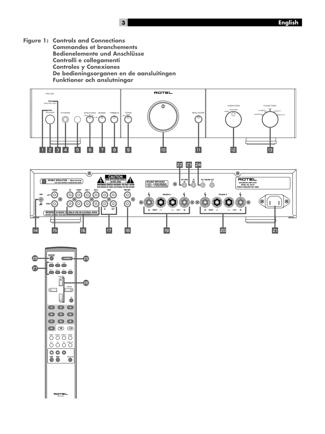 Rotel RA-03 owner manual 1234 5 6 7 8 