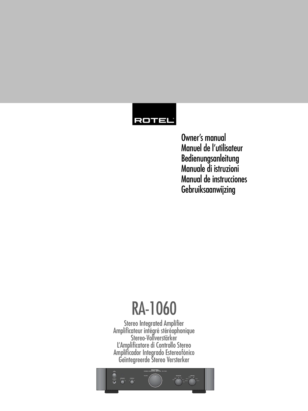 Rotel RA-1060 owner manual 