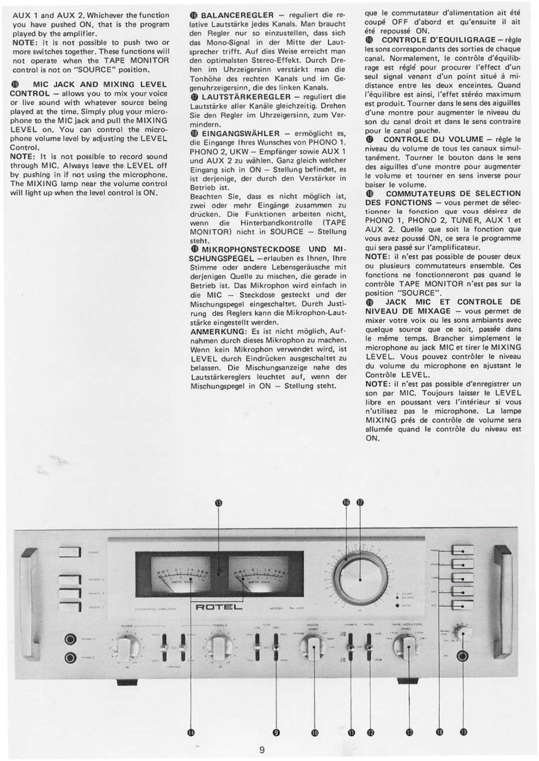 Rotel RA-1412 manual 