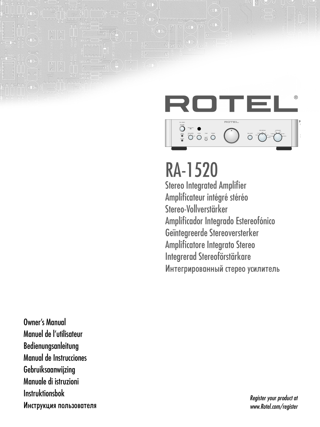 Rotel RA-1520 owner manual RA‑1520 