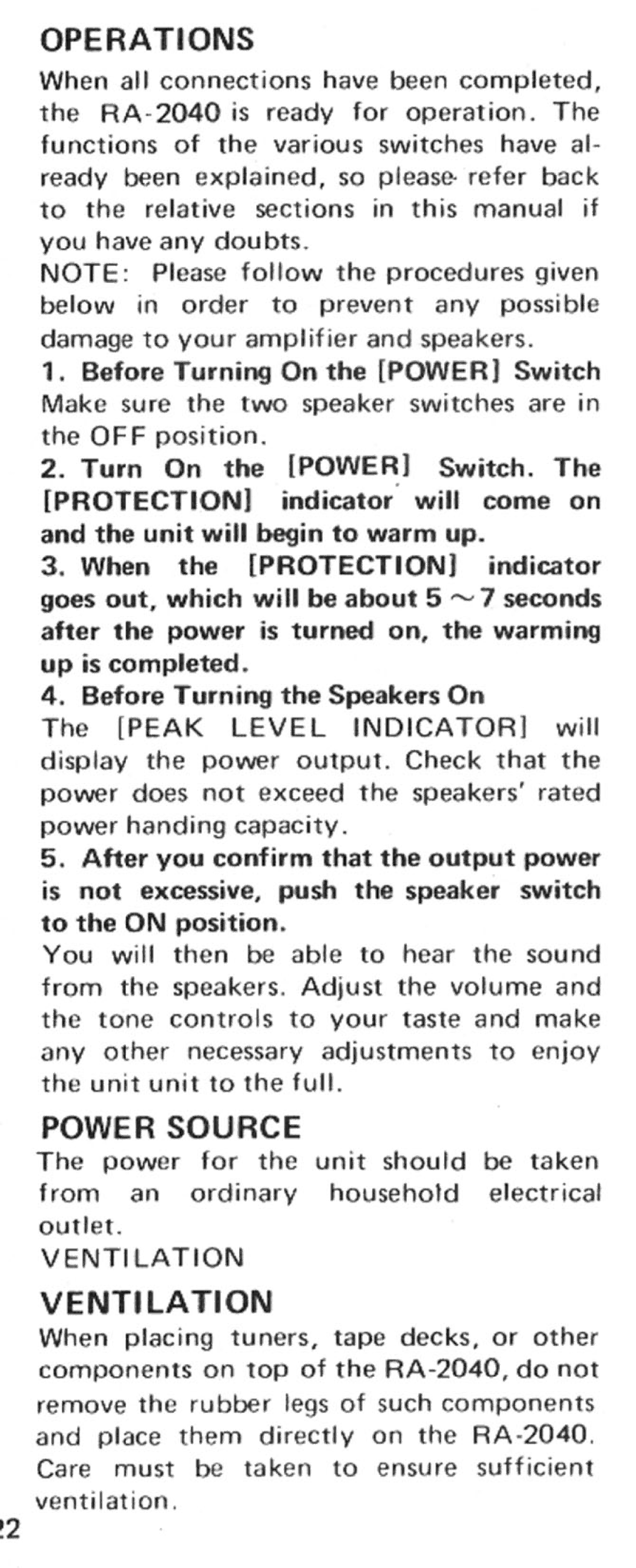 Rotel RA-2040 manual 