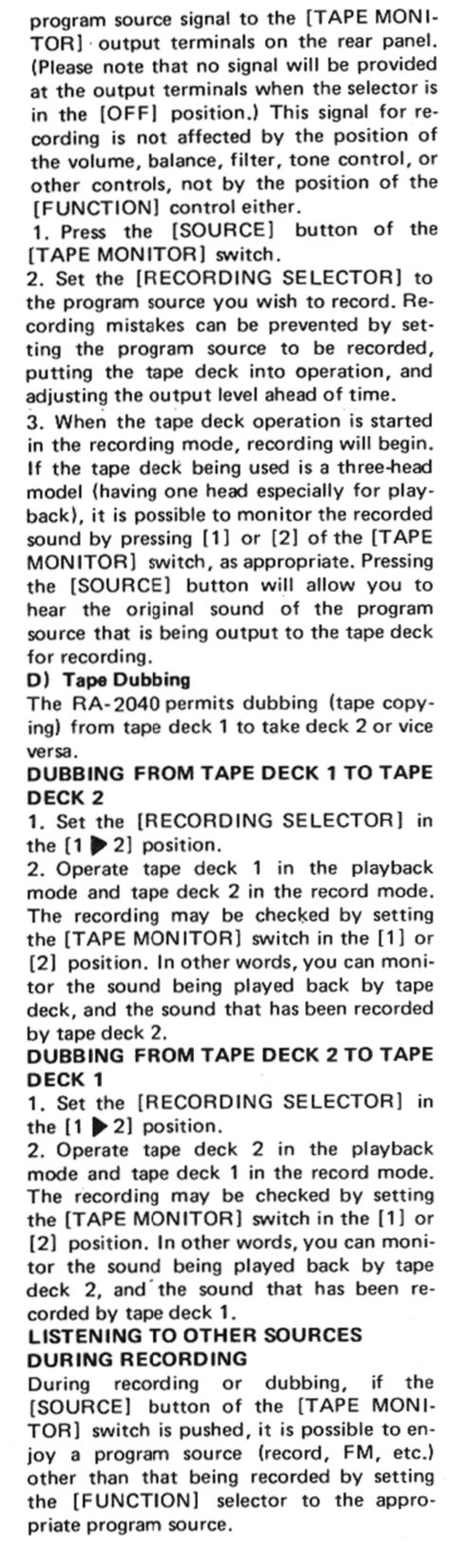 Rotel RA-2040 manual 