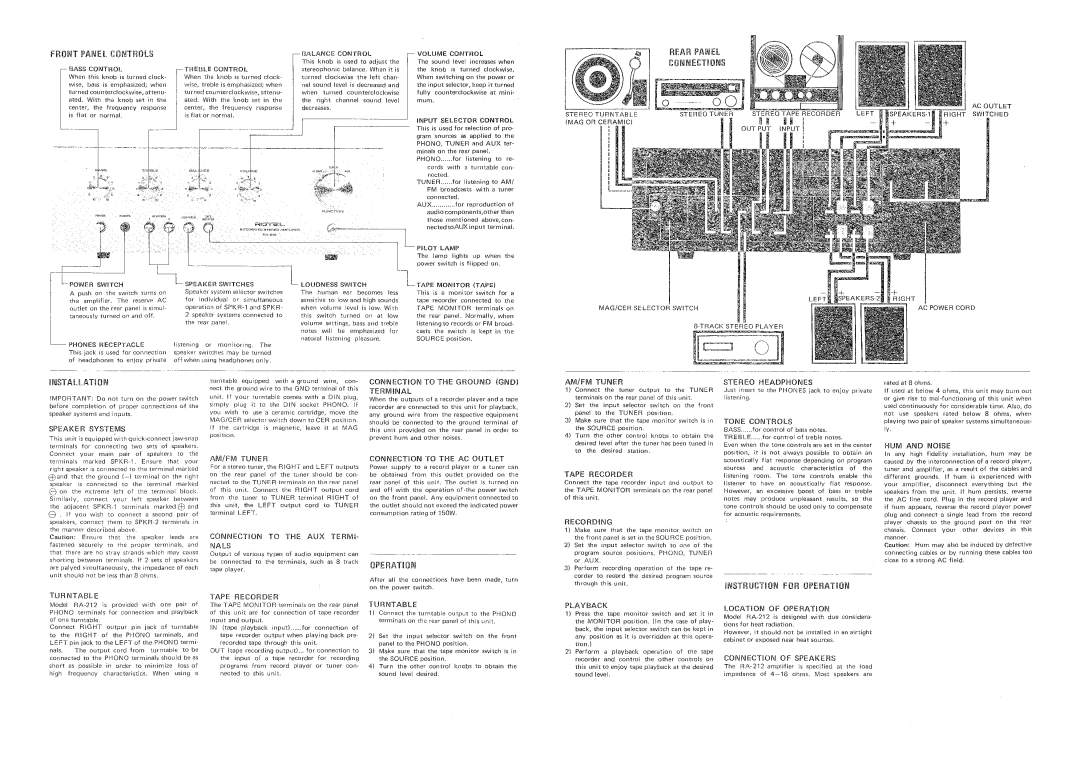 Rotel RA-212 manual 