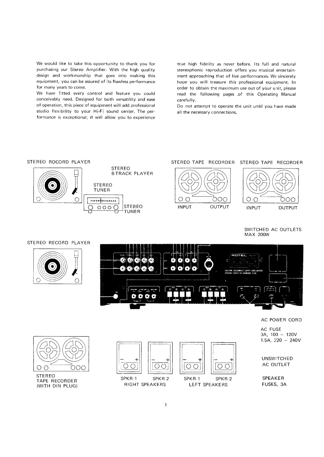 Rotel RA-611 manual 