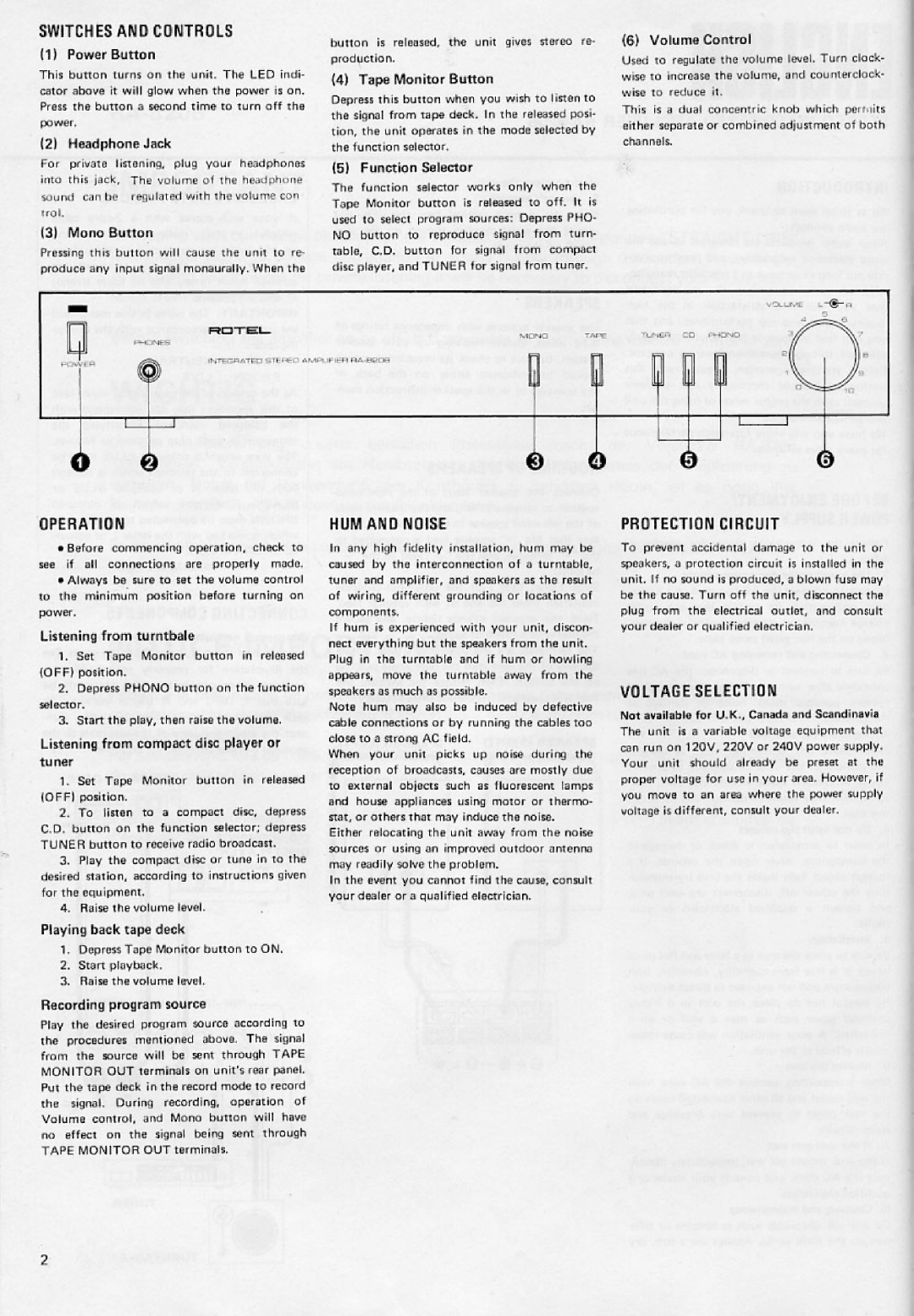 Rotel RA-820BX manual 