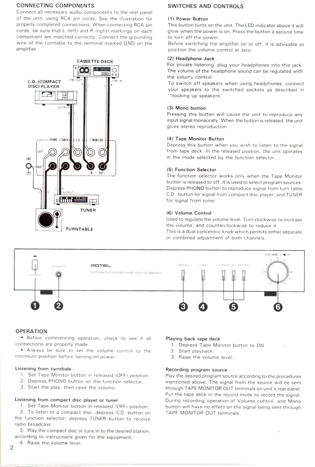 Rotel RA-820BX2 manual 