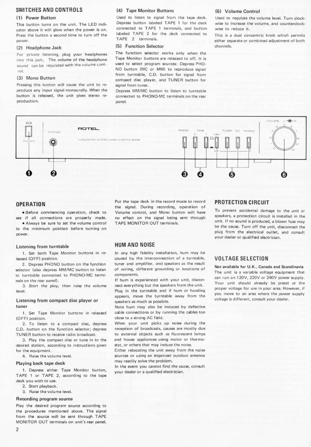 Rotel RA-840B manual 