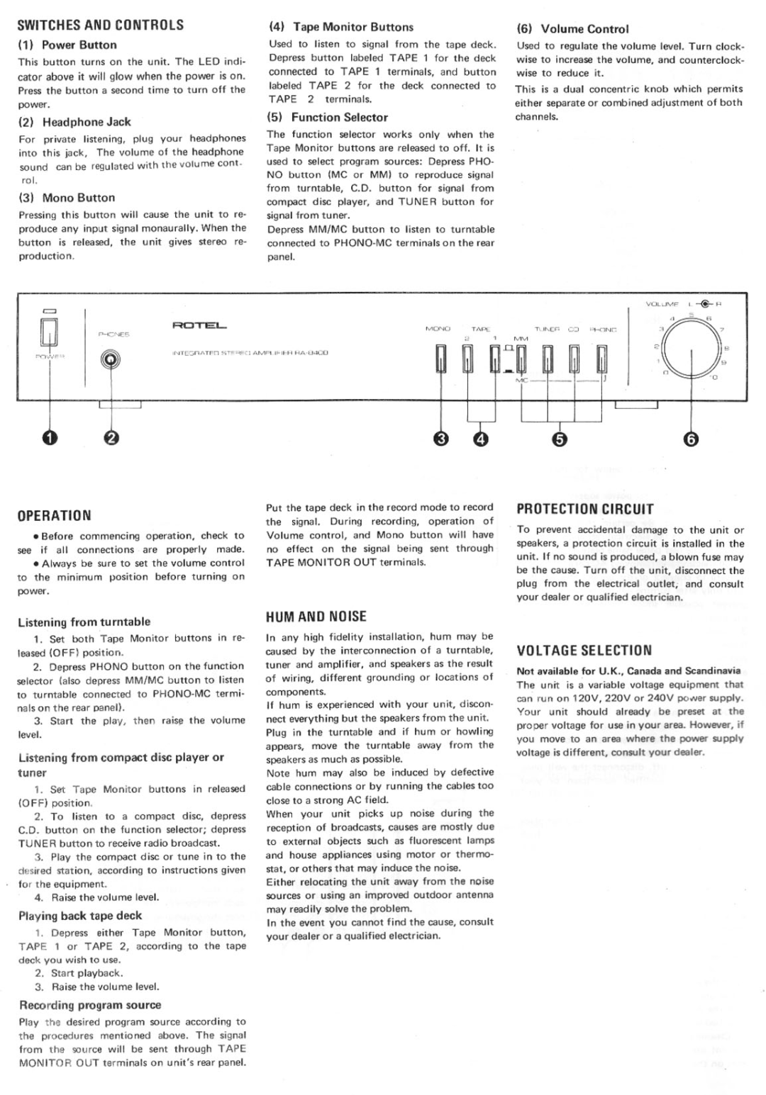 Rotel RA-840BX manual 