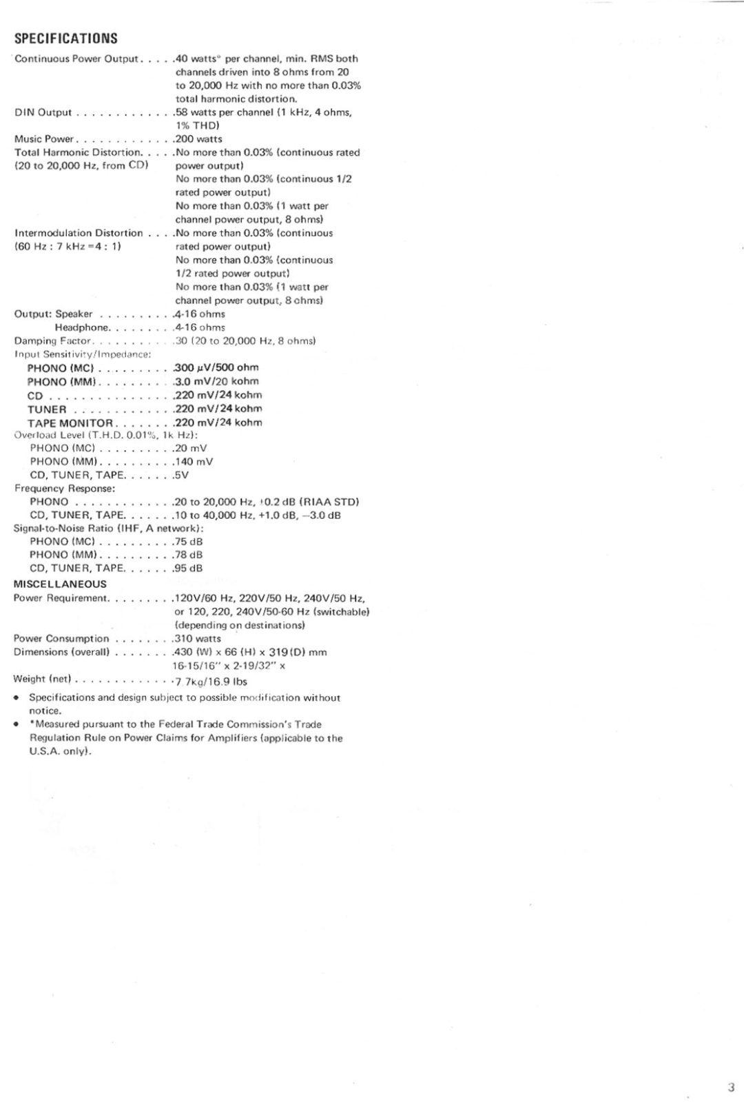 Rotel RA-840BX manual 