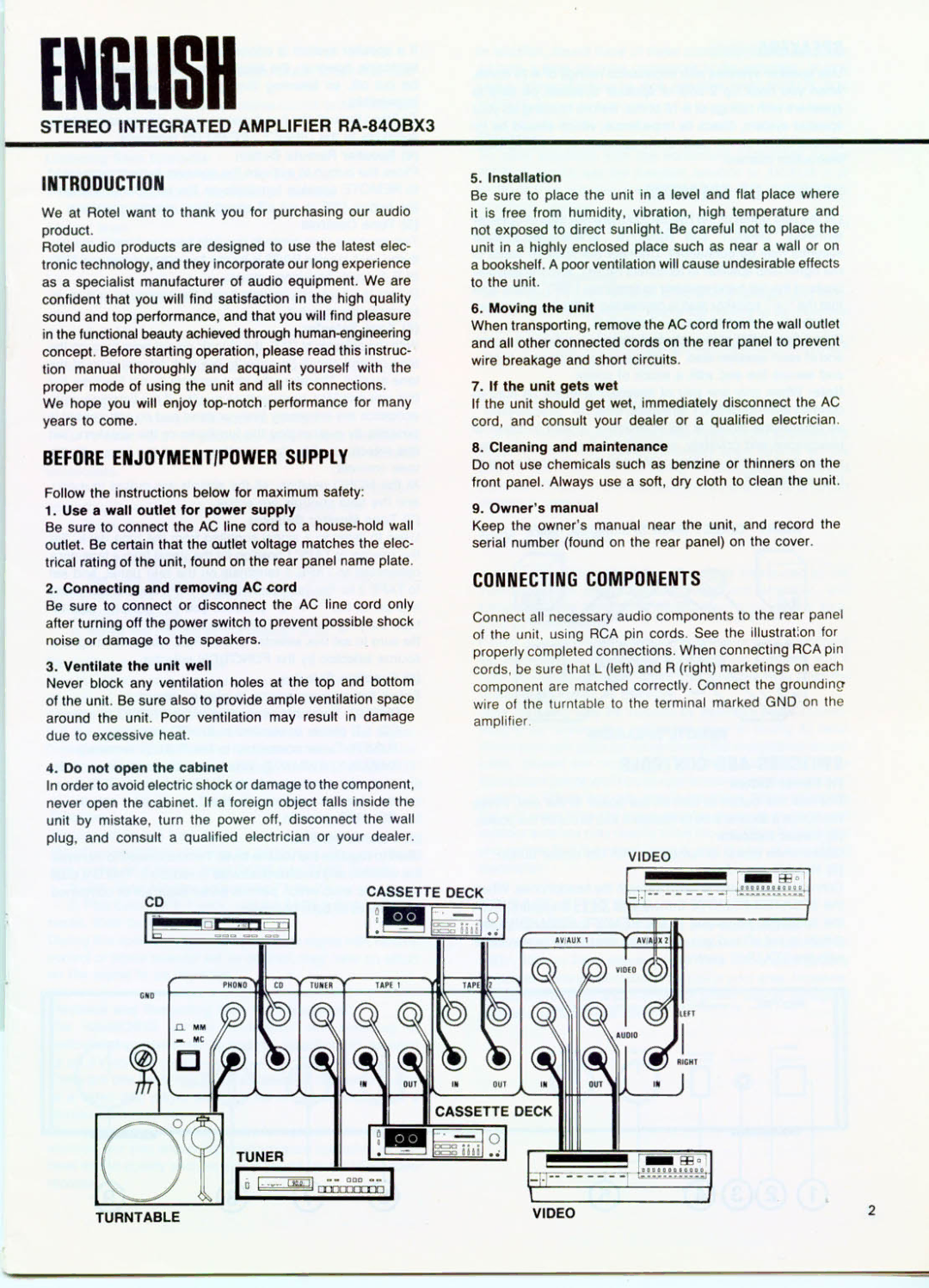 Rotel RA-840BX3 manual 