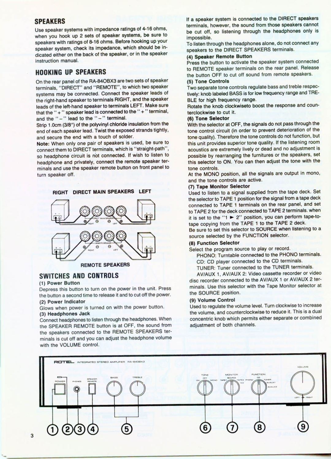 Rotel RA-840BX3 manual 