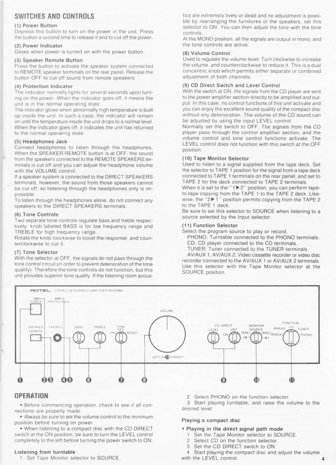 Rotel RA-870BX manual 