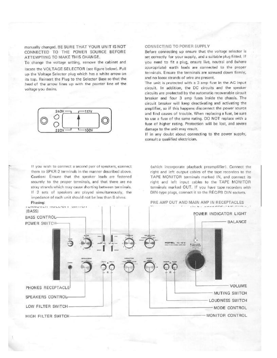 Rotel RA1210 manual 