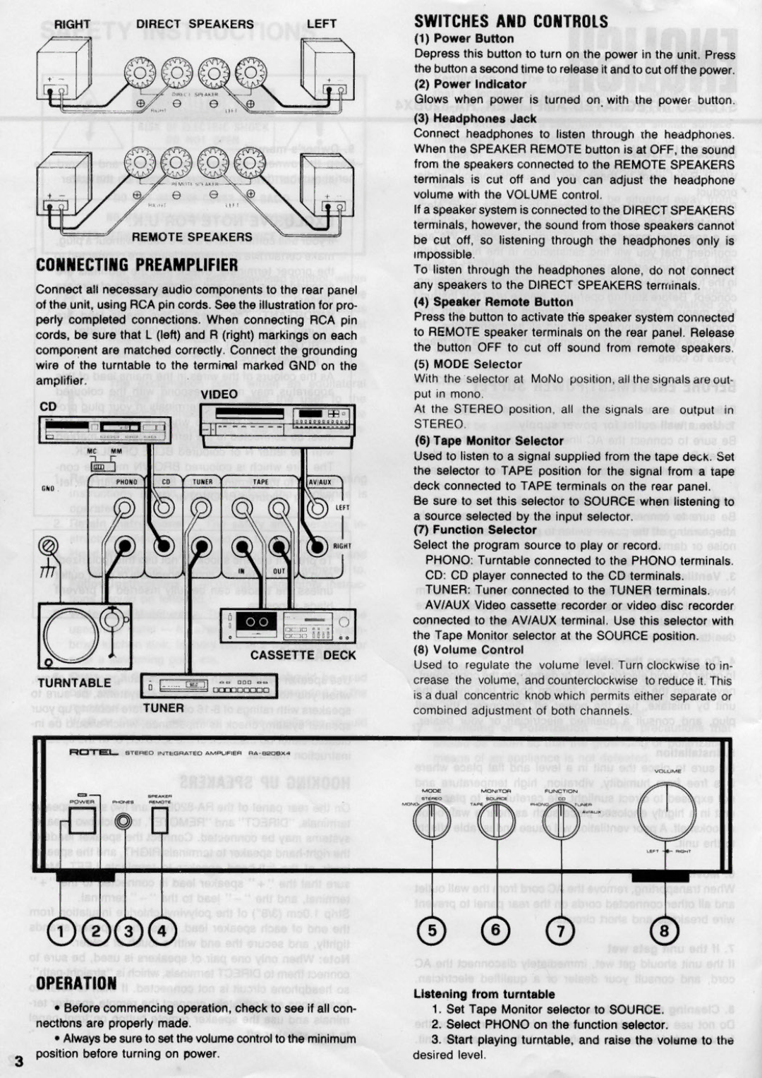 Rotel RA820BX4 manual 