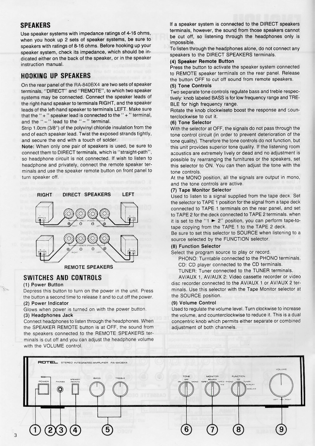 Rotel RA840BX4 manual 