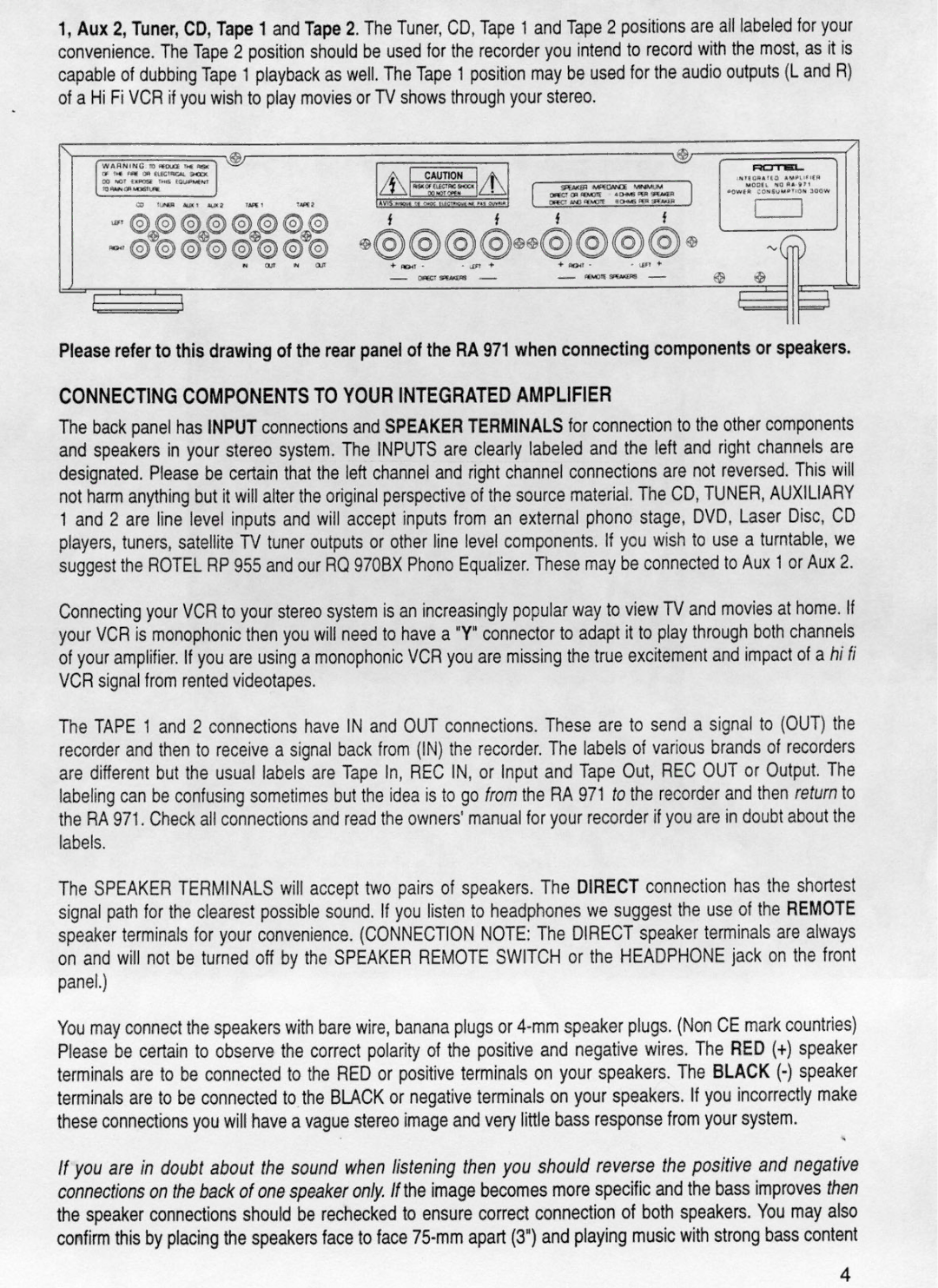 Rotel RA971 manual 