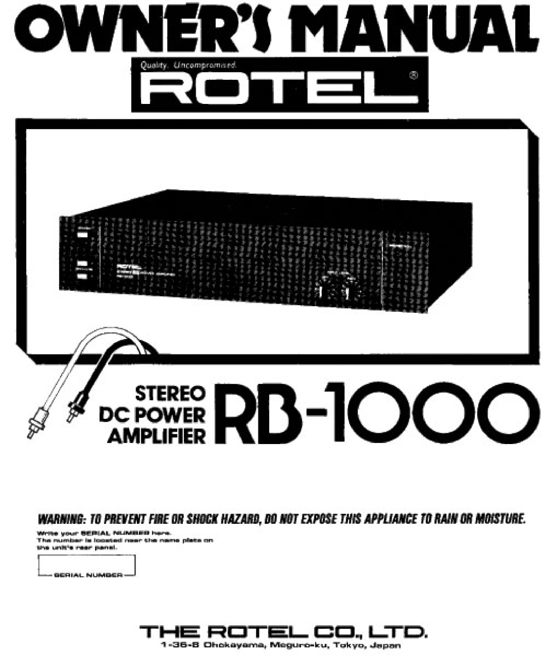 Rotel RB-1000 manual 