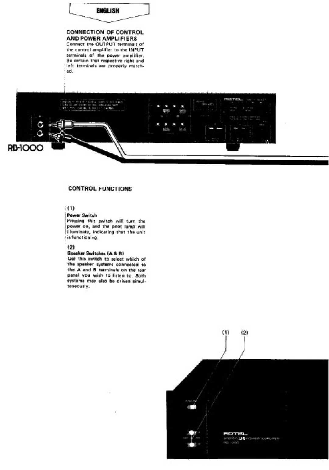 Rotel RB-1000 manual 