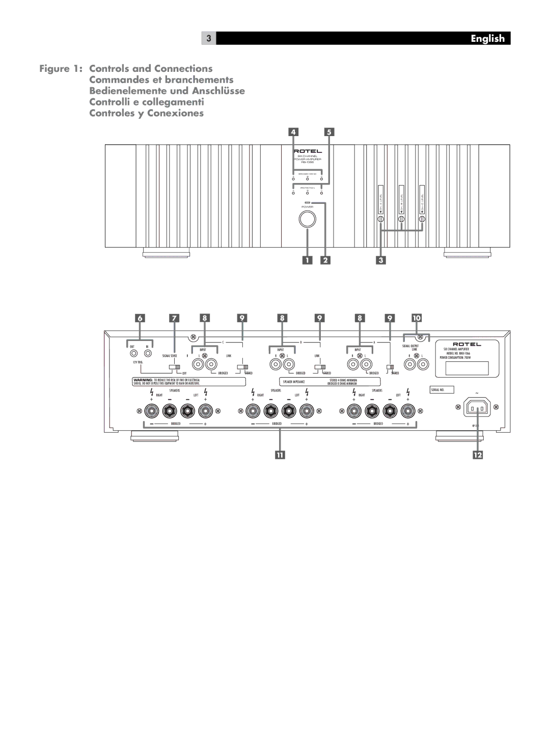 Rotel RB-1066 owner manual English 