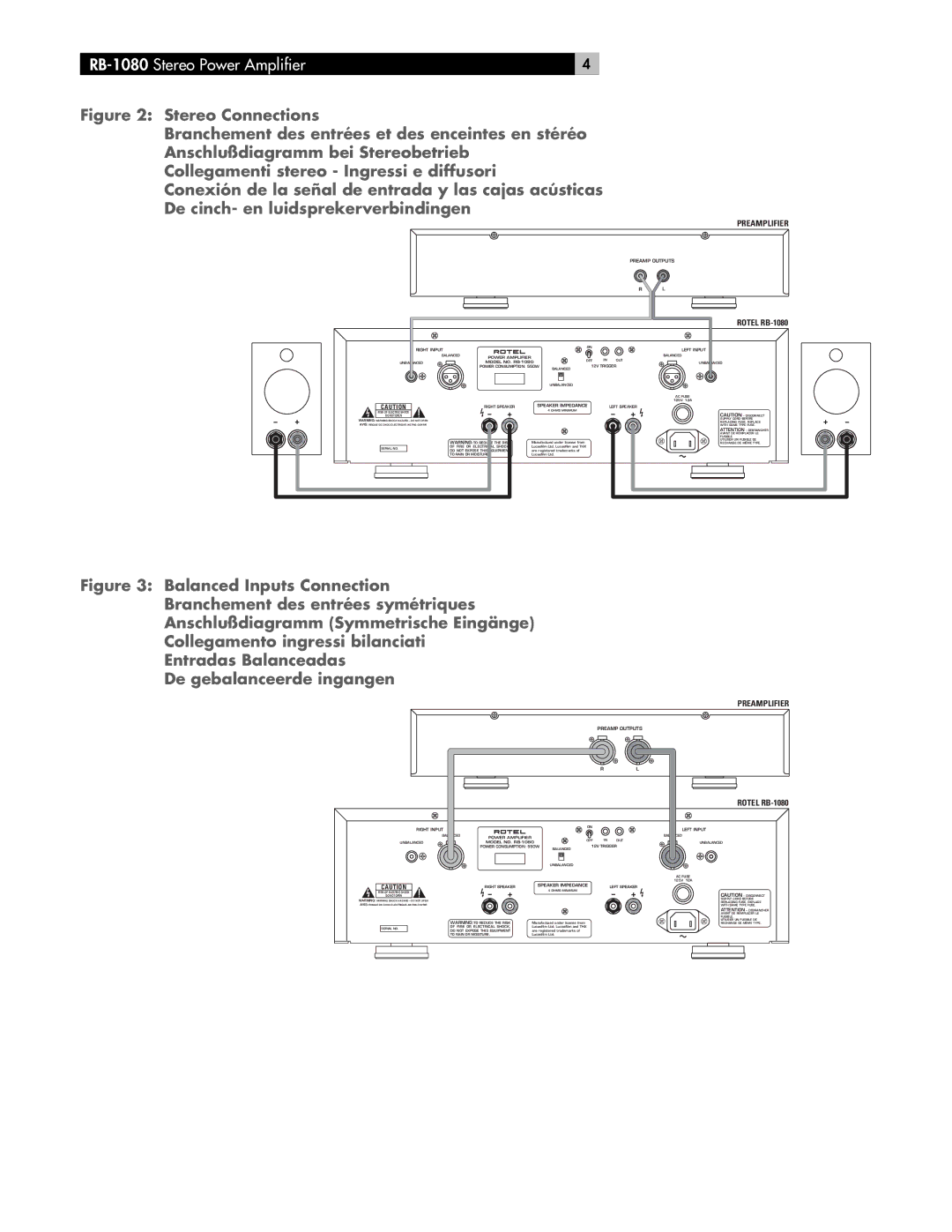 Rotel owner manual RB-1080 Stereo Power Amplifier, Rotel RB-1080 