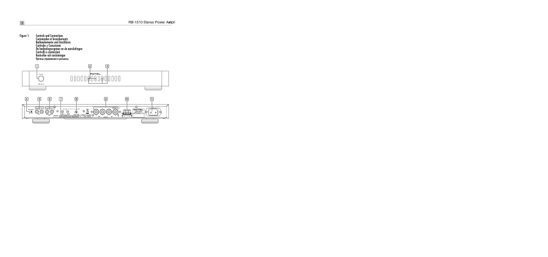 Rotel user service RB-1510 Stereo Power Ampliﬁer 