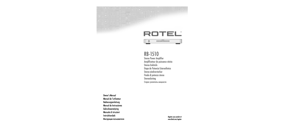 Rotel RB-1510 user service Стерео усилитель мощности, àÌÒÚÛÍˆËﬂ ÔÓÎ¸ÁÓ‚‡ÚÂÎﬂ, Finale di potenza stereo Stereoslutsteg 