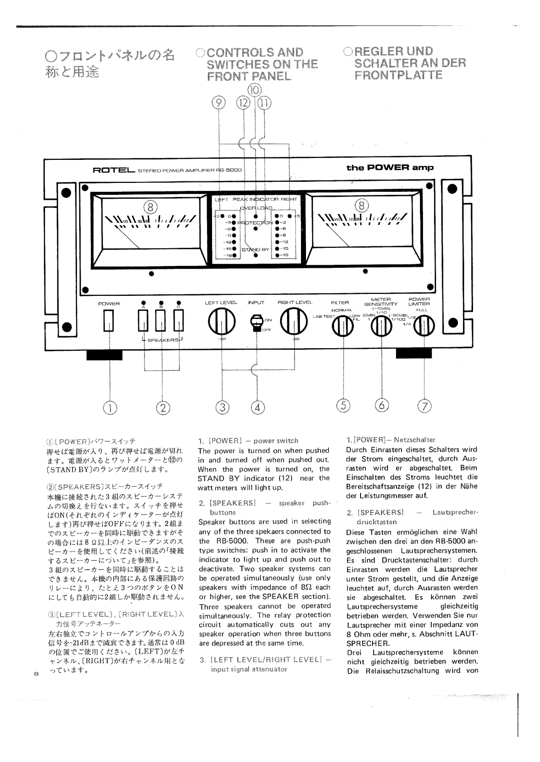 Rotel RB-5000 manual 