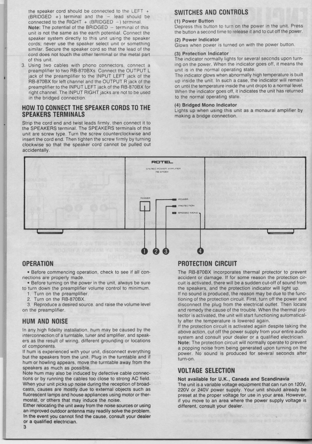 Rotel RB-870BX manual 