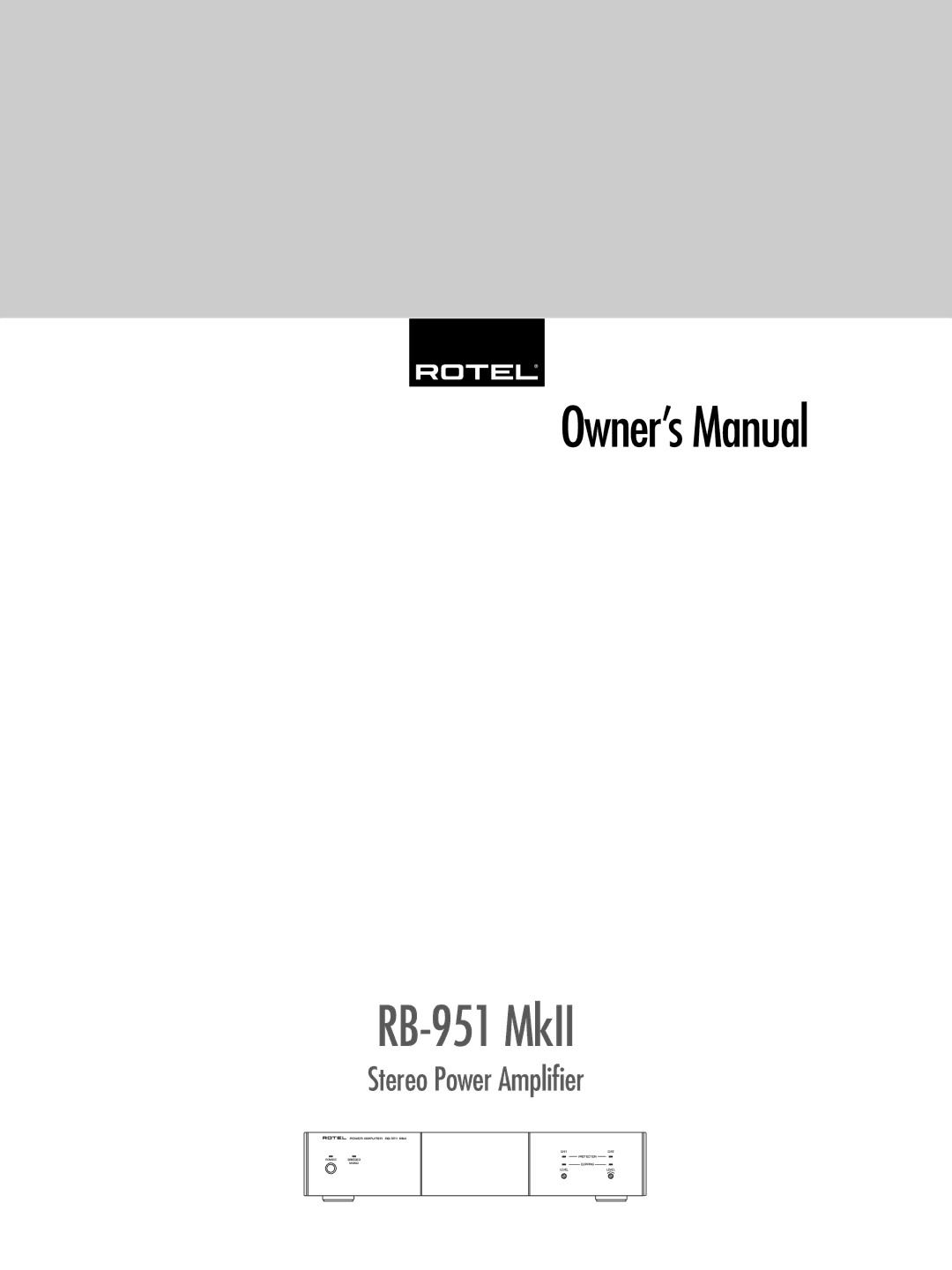 Rotel RB-951 MkII owner manual 