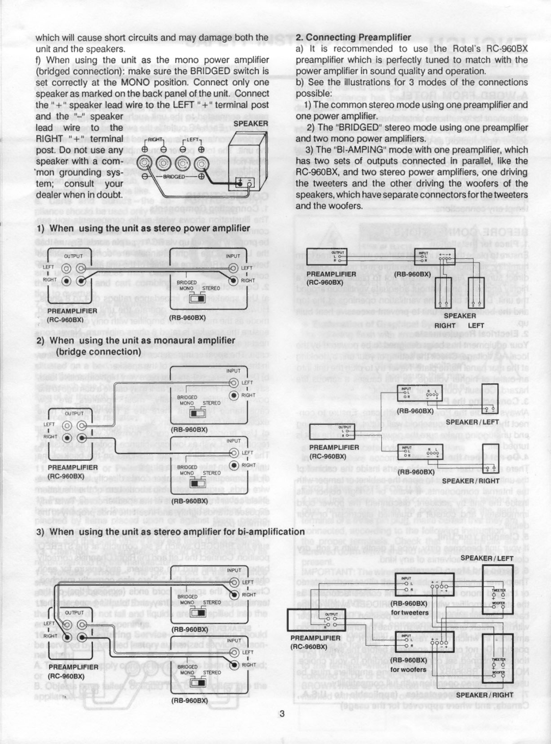 Rotel RB-960BX manual 