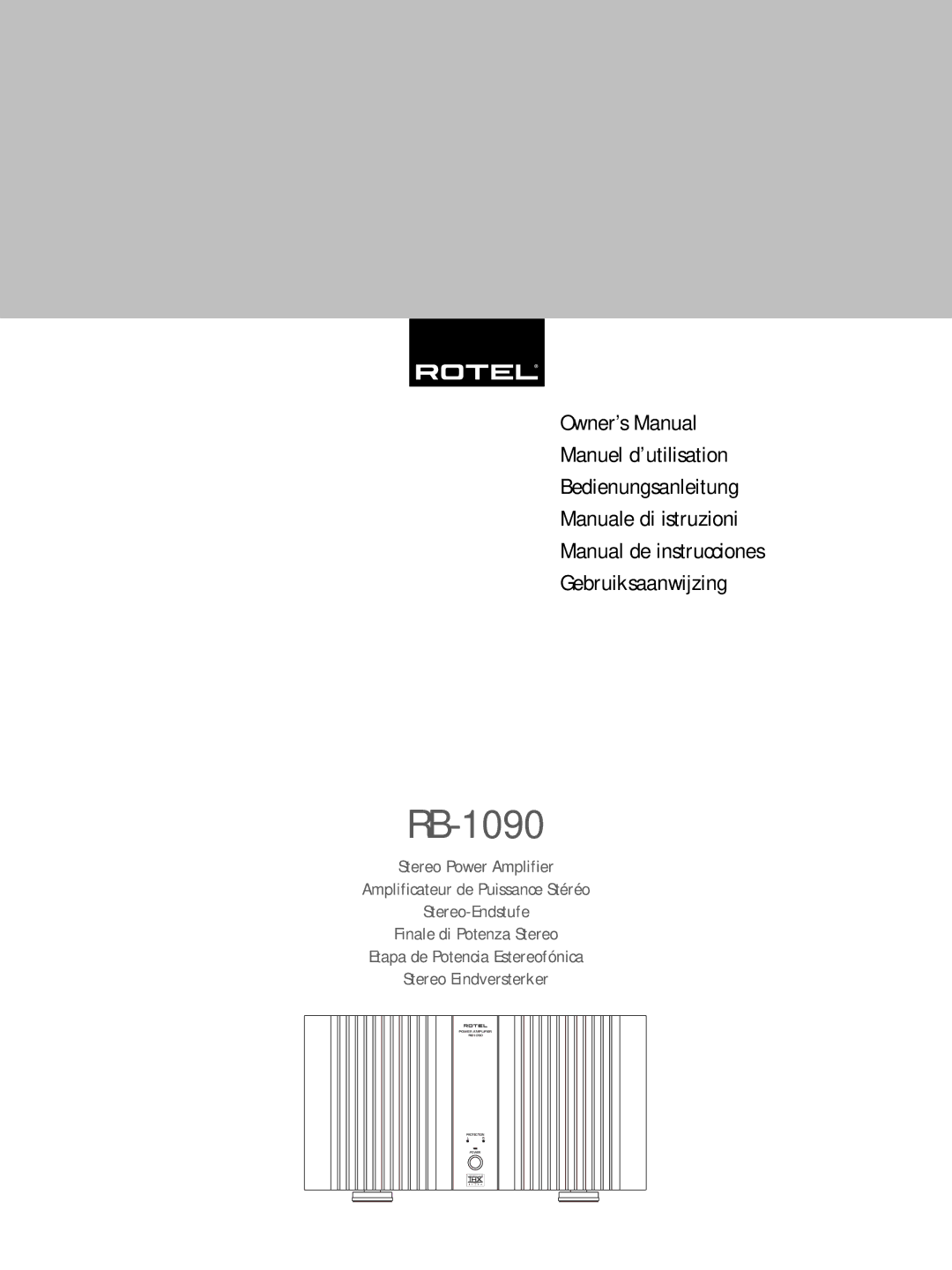 Rotel RB1090 owner manual RB-1090 