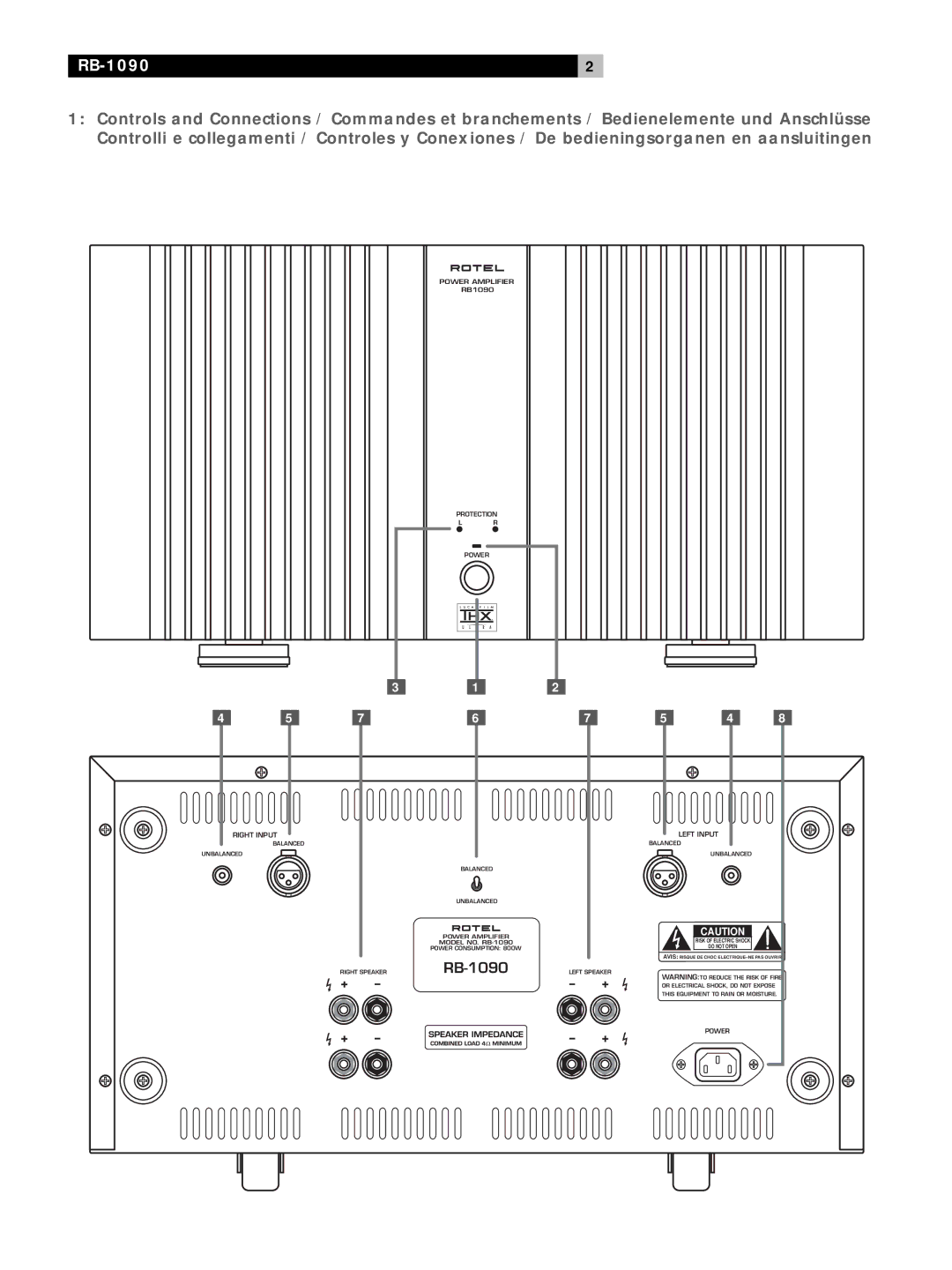 Rotel RB1090 owner manual RB-1090 