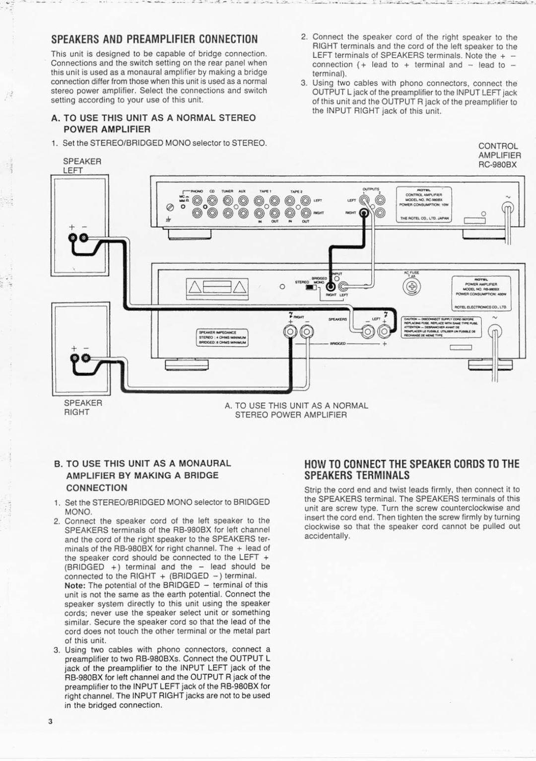 Rotel RB980BX manual 