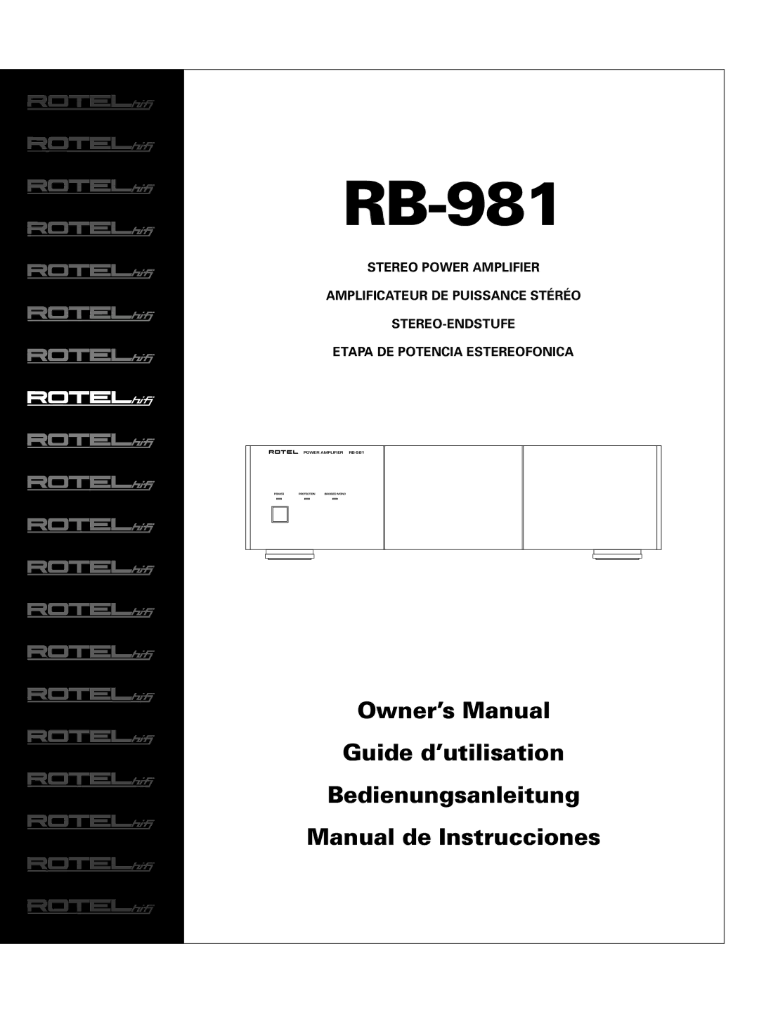 Rotel RB981 owner manual RB-981 