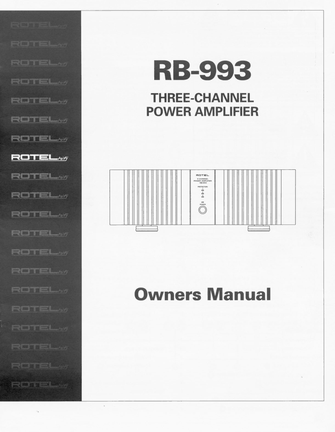 Rotel RB993 manual 