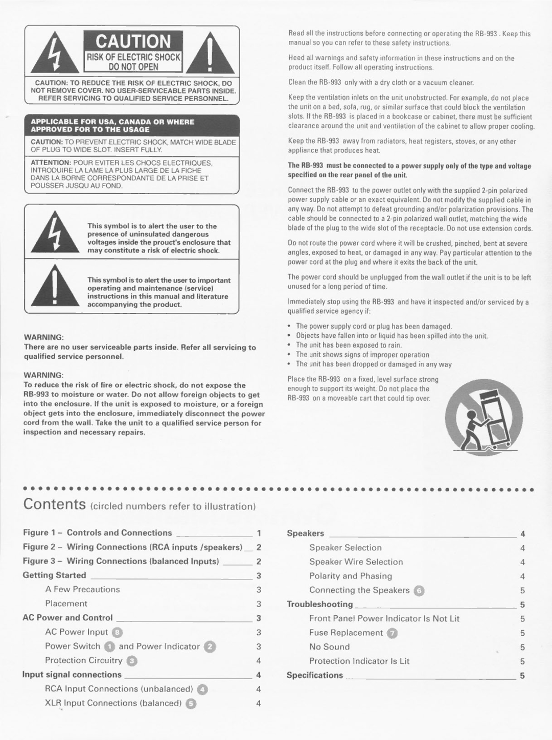 Rotel RB993 manual 