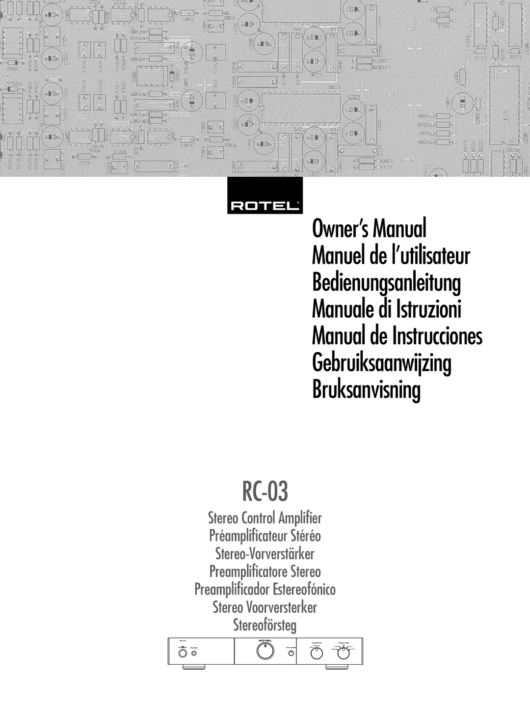 Rotel RC-03 owner manual 